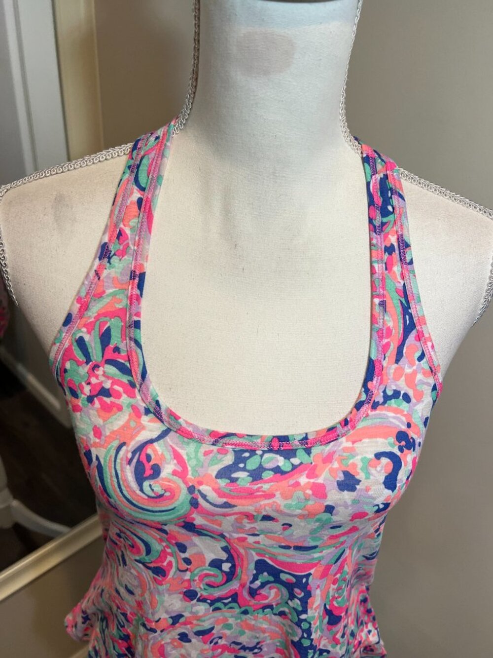 Lilly Pulitzer Multicolored Luxletic Racerback Tank Top, Size XS - Picture 2 of 12